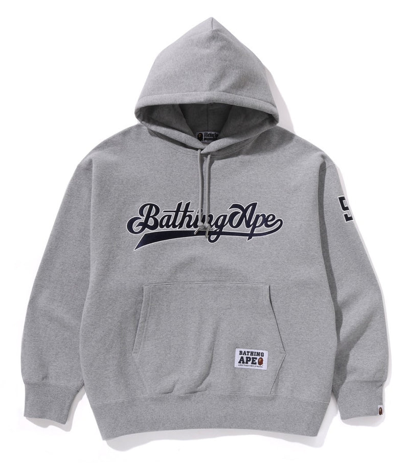 A BATHING APE BASEBALL LOGO RELAXED FIT PULLOVER HOODIE