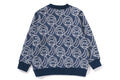 A BATHING APE BAPE KIDS BANANA MILO KNIT JACQUARD CREWNECK