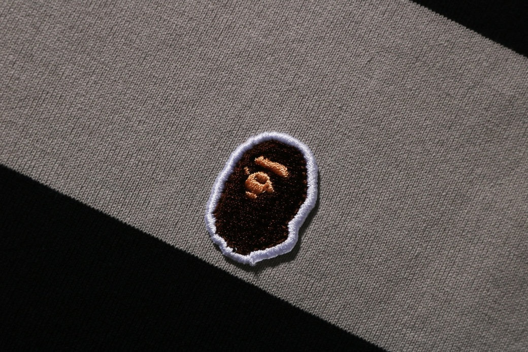 A BATHING APE APE HEAD ONE POINT HOOP RELAXED FIT L/S TEE