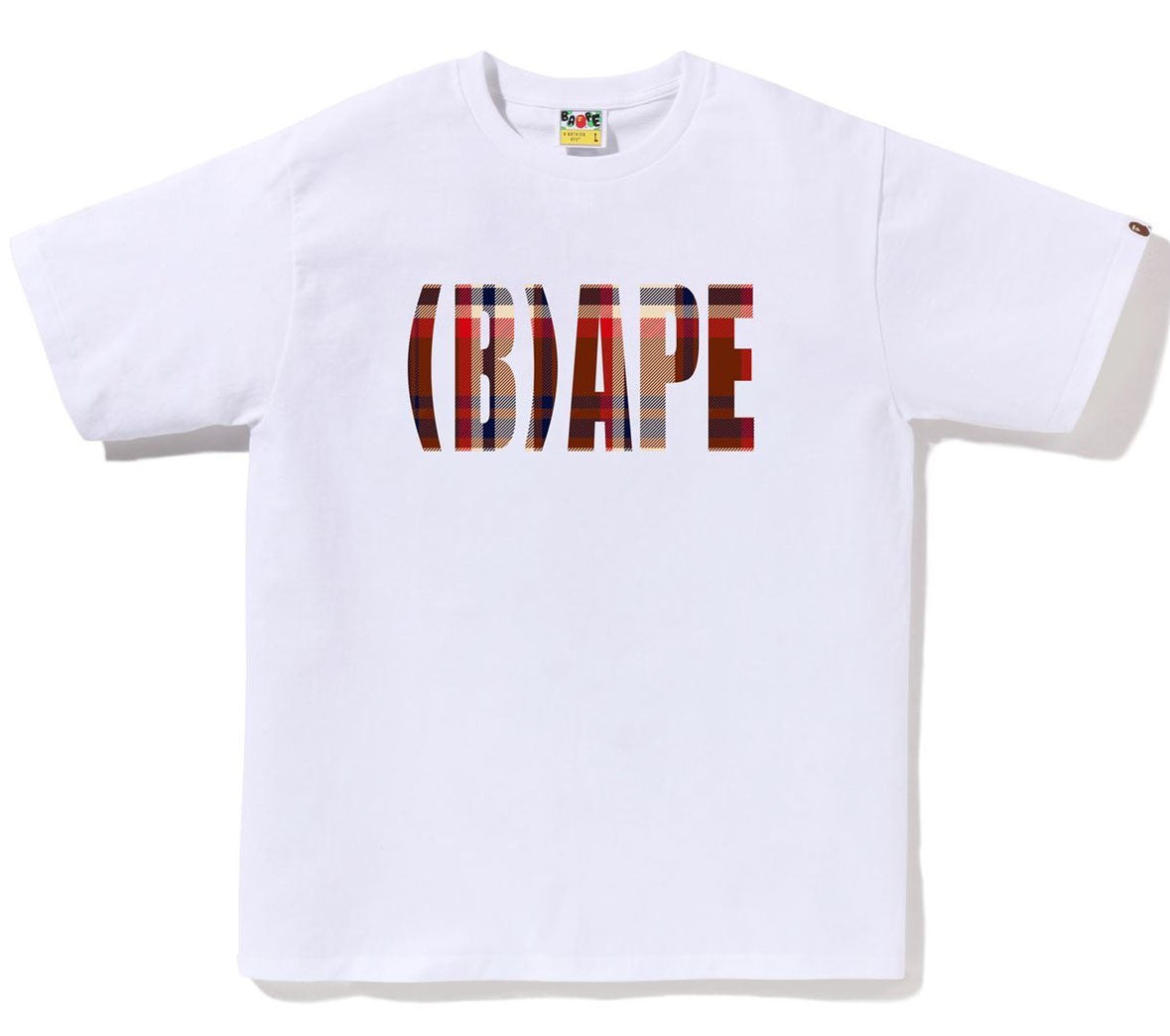 A BATHING APE BAPE CHECK (B)APE LOGO TEE