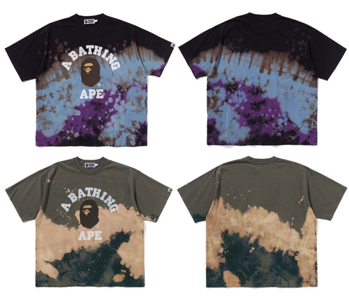 A BATHING APE TIE DYE COLLEGE RELAXED FIT TEE