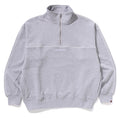 A BATHING APE COLLEGE MONOGRAM LOGO HALF ZIP RELAXED FIT CREWNECK SWEAT SHIRT