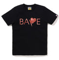 A BATHING APE Ladies' 1ST CAMO HEART BAPE LOGO TEE