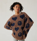 A BATHING APE Ladies' I LOVE BAPE MONOGRAM WOOL MIX SWEATER