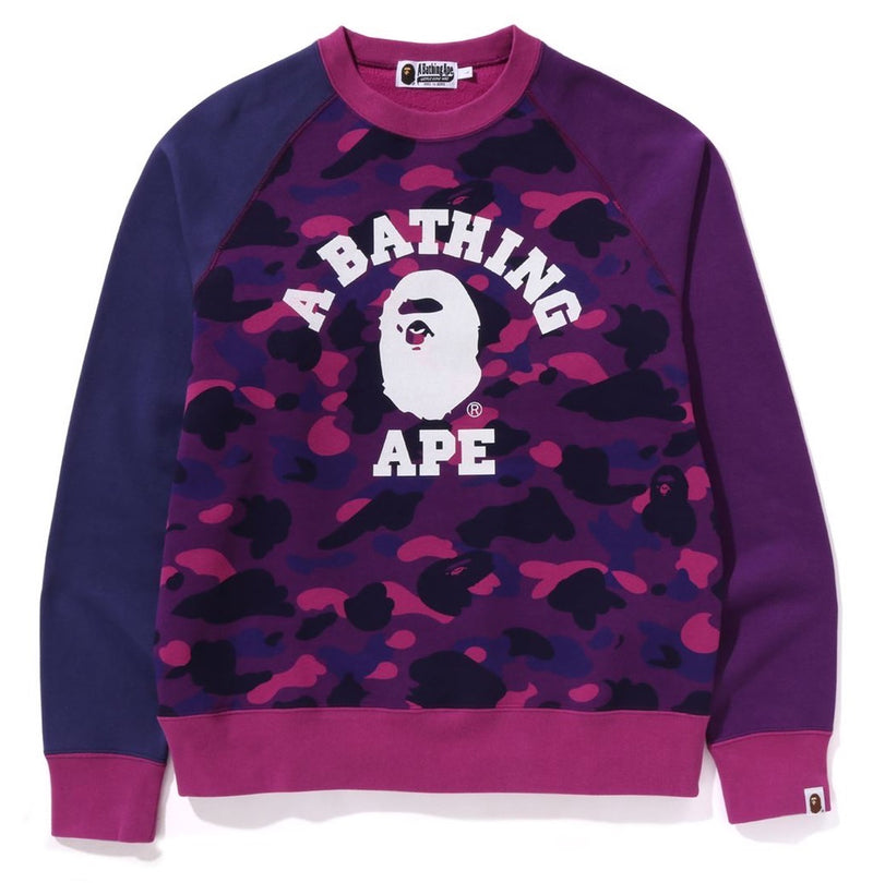 A BATHING APE COLOR CAMO COLLEGE CREWNECK