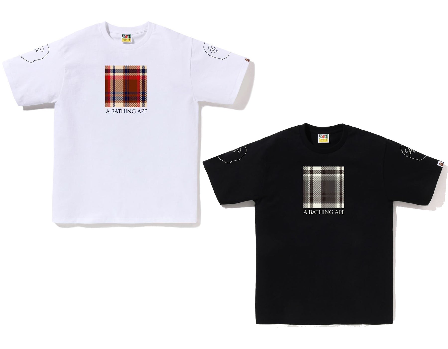 A BATHING APE BAPE CHECK BOX TEE