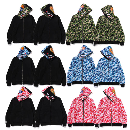 A BATHING APE ABC CAMO REVERSIBLE SHARK FULL ZIP HOODIE