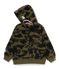 A BATHING APE BAPE KIDS 1ST CAMO PATCH PRINT SHARK ZIP HOODIE