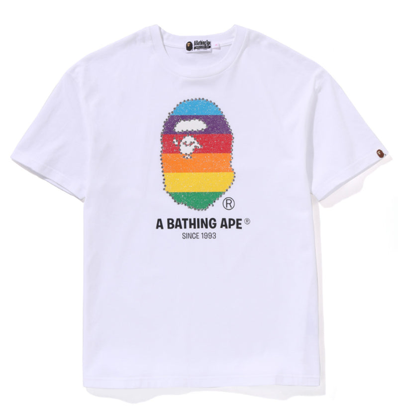 A BATHING APE Ladies' CRYSTAL APE HEAD OVERSIZED TEE