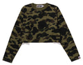 A BATHING APE Ladies' 1ST CAMO CROPPED L/S TEE