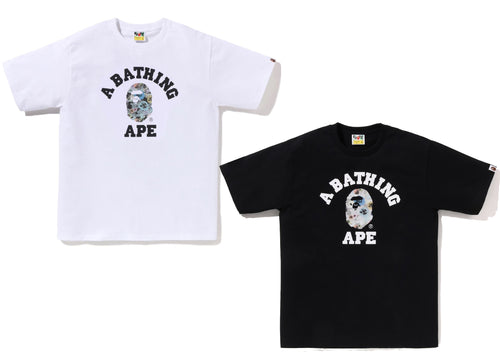 A BATHING APE FLORAL CAMO COLLEGE TEE