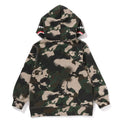 A BATHING APE BAPE KIDS MAP CAMO SHARK ZIP HOODIE