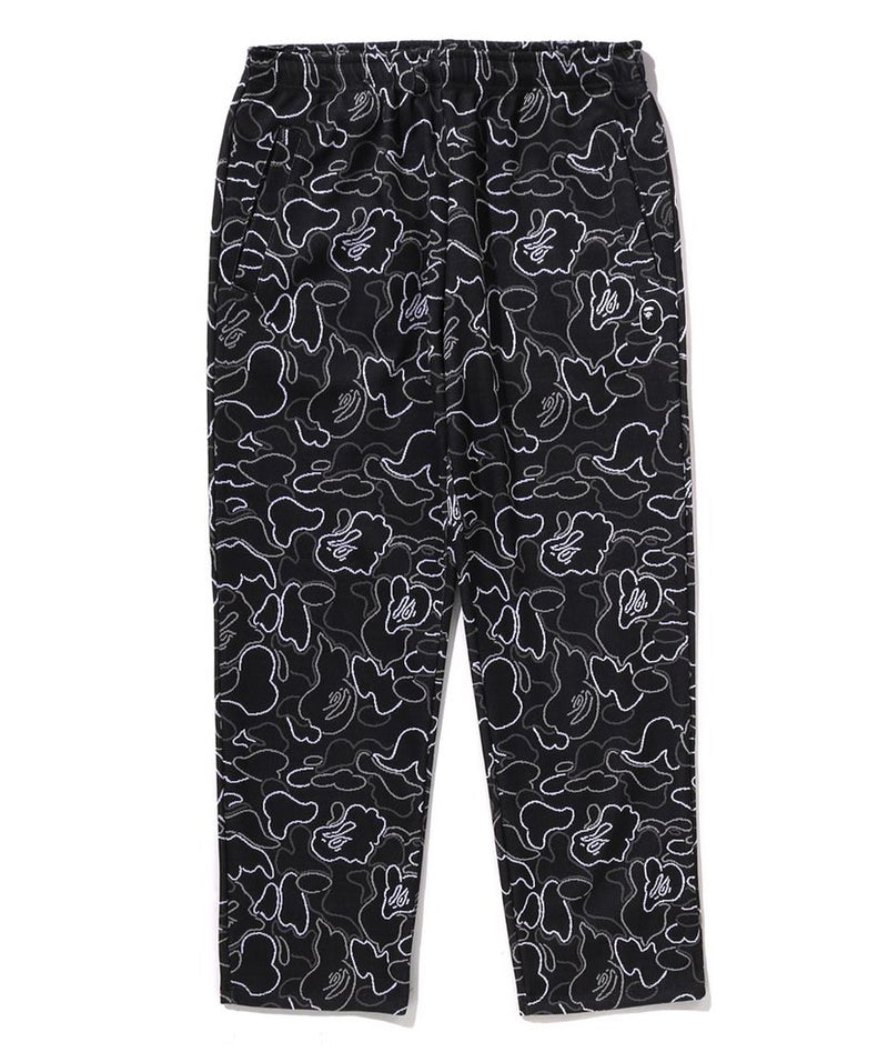 A BATHING APE NEON CAMO RELAXED FIT TRACK PANTS