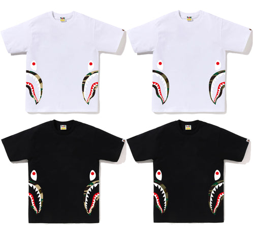 A BATHING APE 1ST CAMO SIDE SHARK TEE