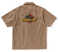 A BATHING APE DRAGON EMBROIDERY OPEN COLLAR SHIRT