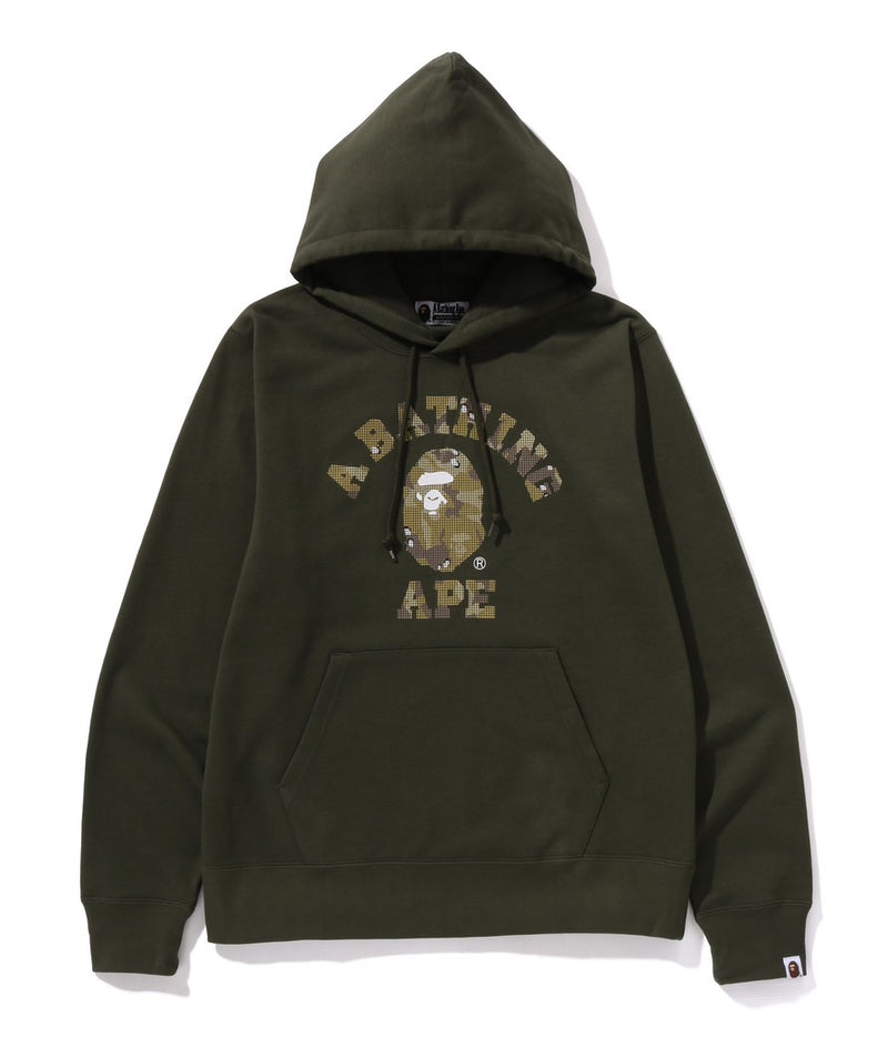 A BATHING APE BITMAP COLLEGE PULLOVER HOODIE