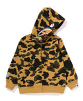 A BATHING APE BAPE KIDS 1ST CAMO PATCH PRINT SHARK ZIP HOODIE