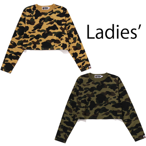 A BATHING APE Ladies' 1ST CAMO CROPPED L/S TEE