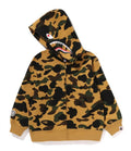 A BATHING APE BAPE KIDS 1ST CAMO PATCH PRINT SHARK ZIP HOODIE