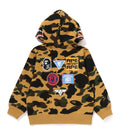 A BATHING APE BAPE KIDS 1ST CAMO PATCH PRINT SHARK ZIP HOODIE