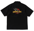 A BATHING APE DRAGON EMBROIDERY OPEN COLLAR SHIRT