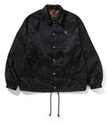 A BATHING APE SOLID CAMO JACQUARD NYLON REVERSIBLE COACH JACKET