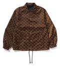 A BATHING APE SOLID CAMO JACQUARD NYLON REVERSIBLE COACH JACKET