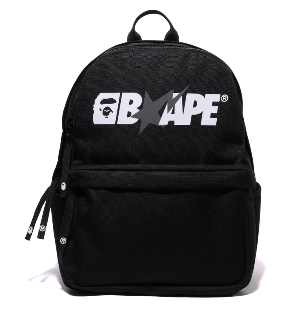Bape Black Backpack White Ape Logo  Black backpack, Bape, Purple zip ups