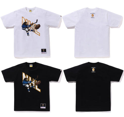 A BATHING APE BAPE x M&N NHL HOCKEY GRAPHIC TEE