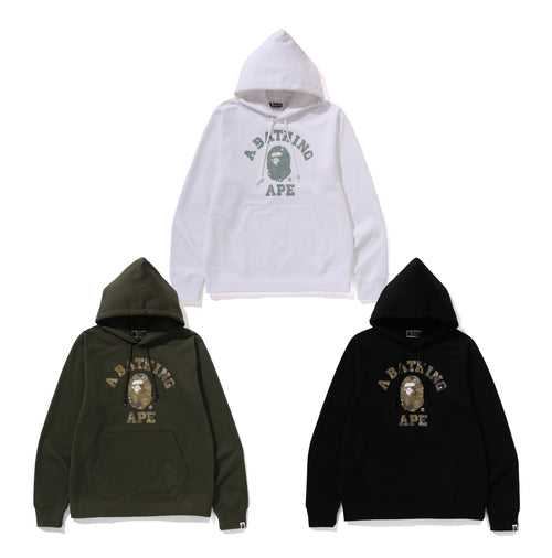 A BATHING APE BITMAP COLLEGE PULLOVER HOODIE