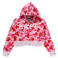 A BATHING APE Ladies' ABC CAMO FULL ZIP HOODIE ( CROPPED )