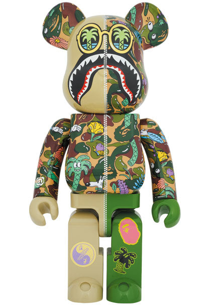 A BATHING APE BAPE x STEVEN HARRINGTON SHARK BE＠RBRICK 1000% GREEN