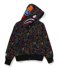 A BATHING APE Ladies' NEON CAMO SHARK FULL ZIP HOODIE