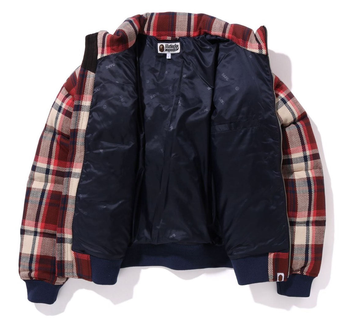 A BATHING APE BAPE CHECK DOWN JACKET