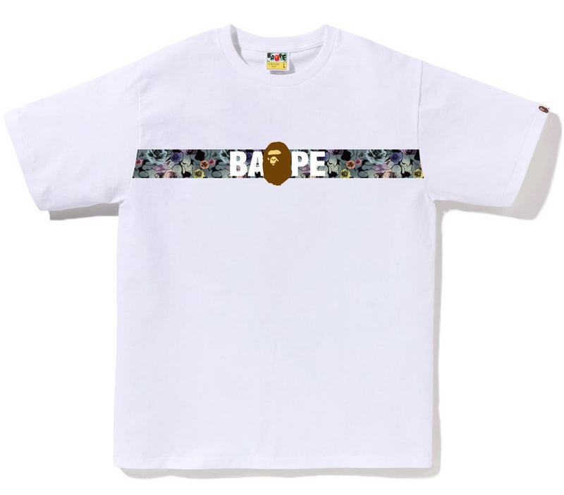 A BATHING APE FLORAL CAMO TAPE TEE