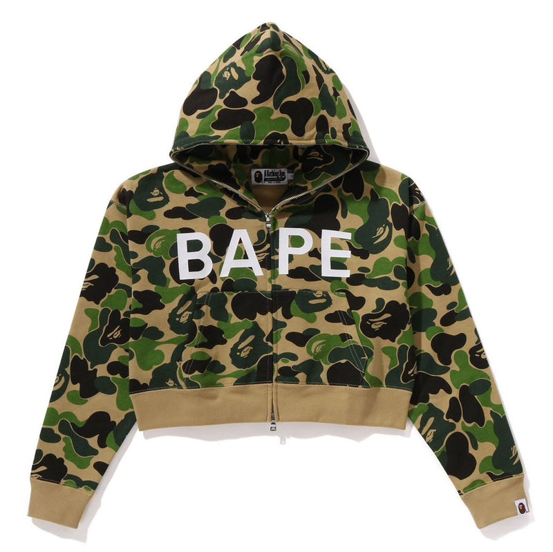 A BATHING APE Ladies' ABC CAMO FULL ZIP HOODIE ( CROPPED )