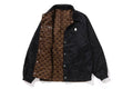 A BATHING APE SOLID CAMO JACQUARD NYLON REVERSIBLE COACH JACKET