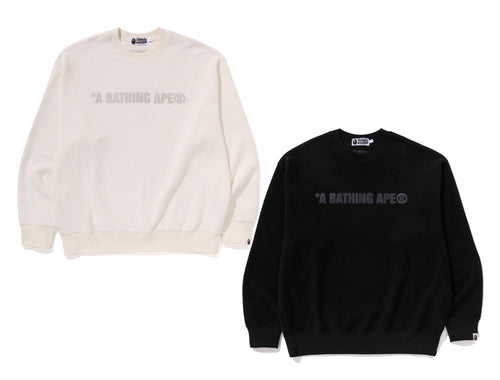 A BATHING APE BATHING APE LOGO RELAXED FIT CREWNECK SWEAT SHIRT