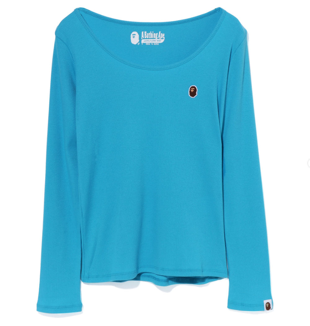 A BATHING APE Ladies' APE HEAD ONE POINT RIB L/S TEE