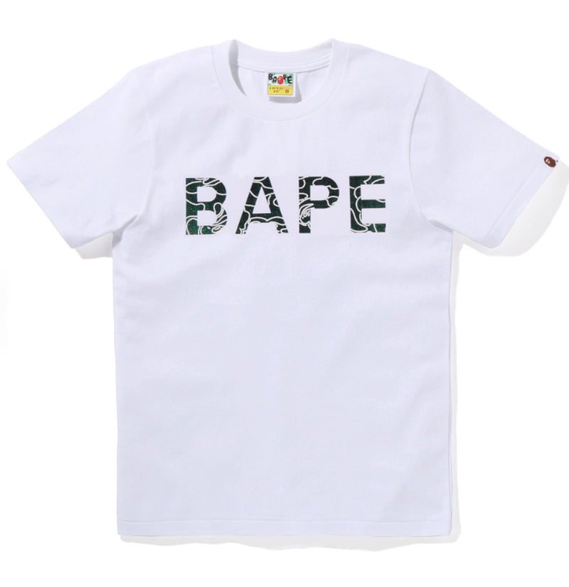 A BATHING APE Ladies' NEON CAMO GLITTER BAPE TEE