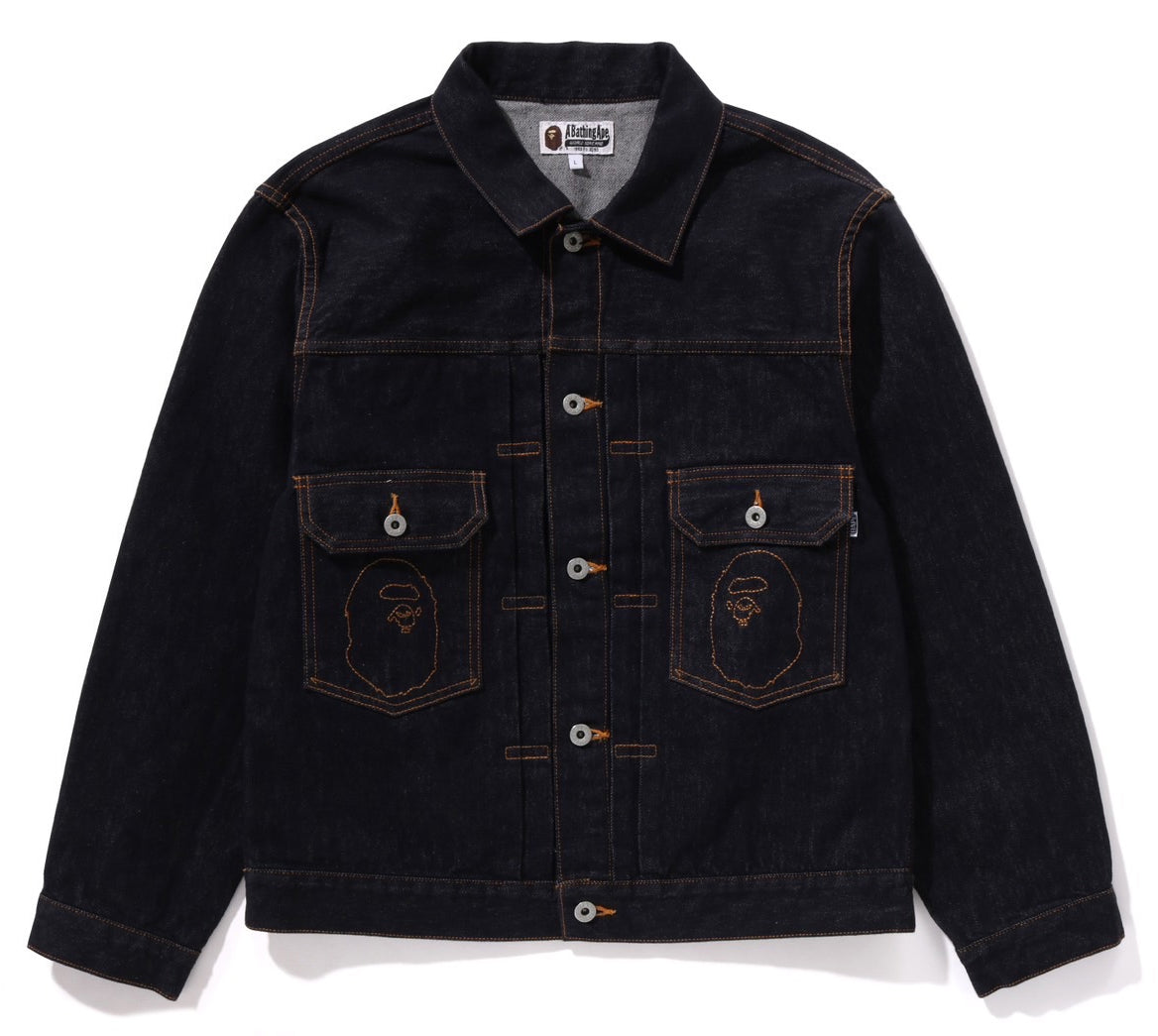 A BATHING APE APE HEAD DENIM JACKET – happyjagabee store