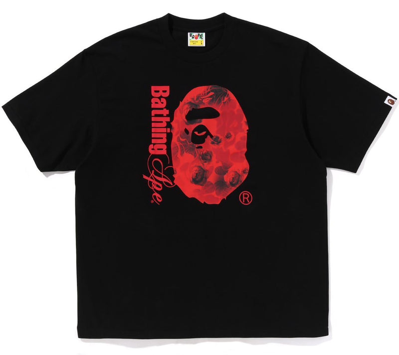 A BATHING APE FLORAL SOLID CAMO APE HEAD RELAXED FIT TEE