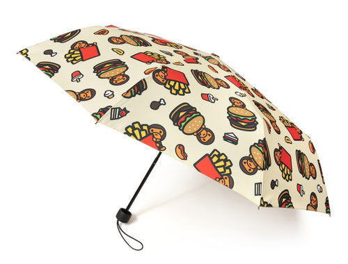 A BATHING APE BABY MILO STORE FAST FOOD ALL PRINT PATTERN FOLDING UMBRELLA