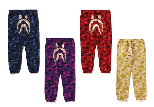 A BATHING APE COLOR CAMO SHARK SWEAT PANTS