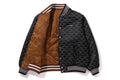 A BATHING APE SOLID CAMO JACQUARD NYLON REVERSIBLE BOMBER PADDED JACKET