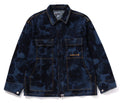 A BATHING APE FLORAL CAMO JACQUARD 13oz DENIM WORK JACKET