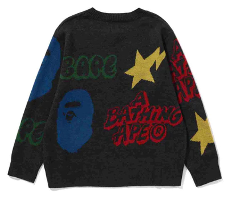 A BATHING APE BAPE KIDS BAPE GRAFFITI PATTERN KNIT – happyjagabee