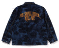 A BATHING APE FLORAL CAMO JACQUARD 13oz DENIM WORK JACKET