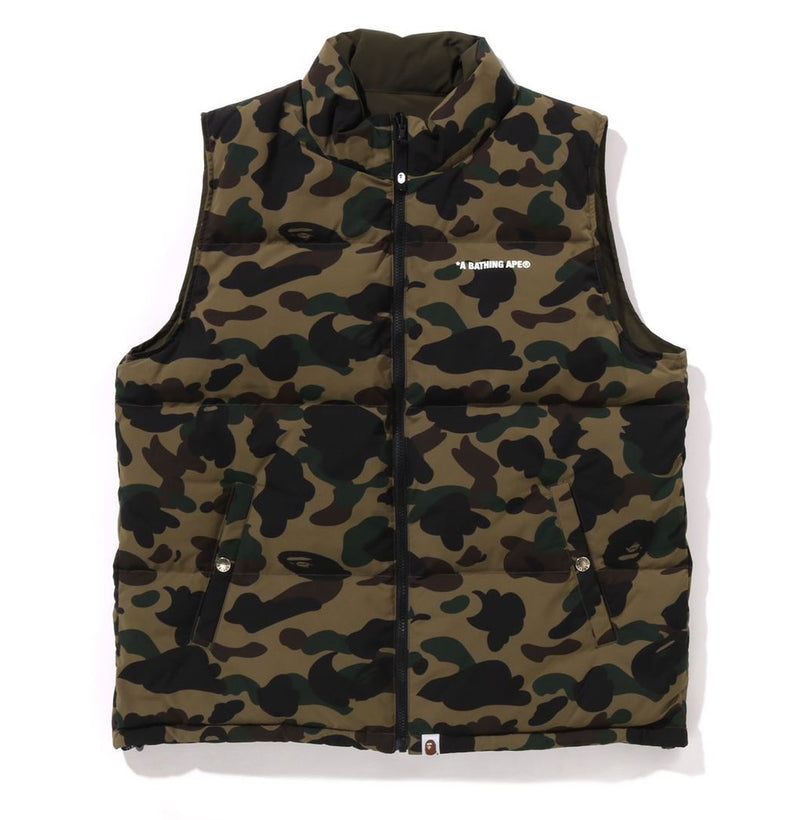 A BATHING APE 1ST CAMO REVERSIBLE DOWN VEST