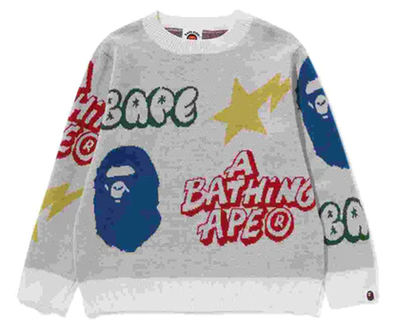 A BATHING APE BAPE KIDS BAPE GRAFFITI PATTERN KNIT – happyjagabee